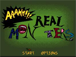 Title screen of Aaahh!!! Real Monsters on the Nintendo SNES.